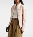 Moncler Down-paneled cotton cardigan