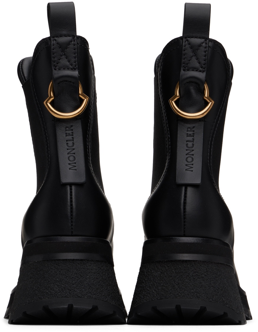Moncler Black Gigi Leather Chelsea Boots