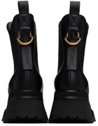 Moncler Black Gigi Leather Chelsea Boots