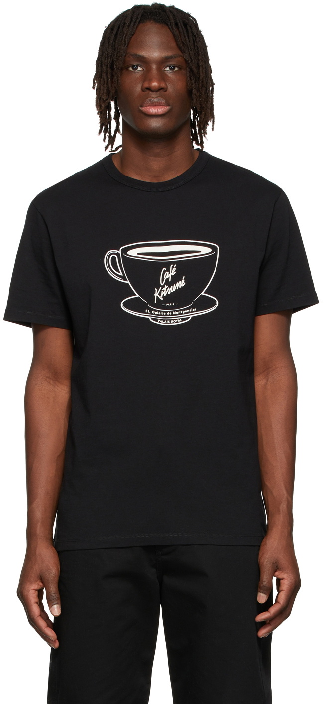 Maison Kitsuné Black Café Kitsuné Cup T-Shirt Maison Kitsune