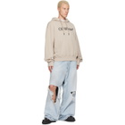 Off-White Beige Big Bookish Regular Hoodie