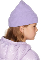 Moncler Enfant Kids Purple Virgin Wool Beanie