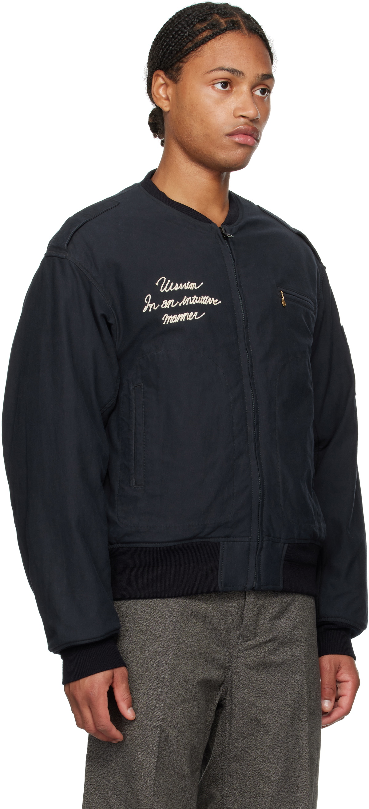 visvim Navy Gunner Acala Reversible Bomber Jacket Visvim