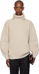 Helmut Lang Beige Apex Turtleneck