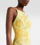 Elie Saab Embroidered halterneck cady maxi dress