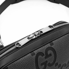 Gucci Men's GG Jumbo Leather Crossbody Bag in Black 