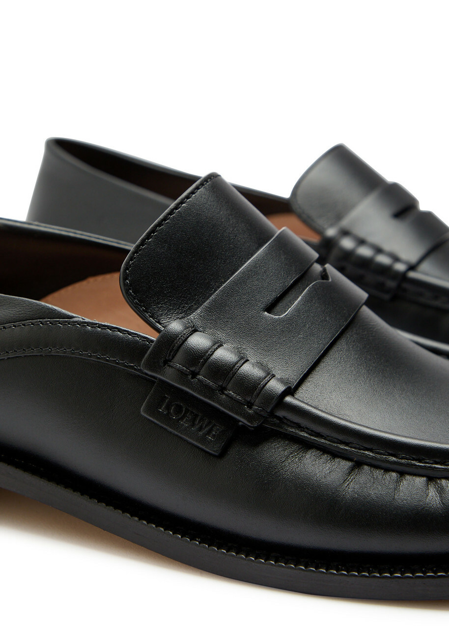 Loewe Campo Leather Loafers Black