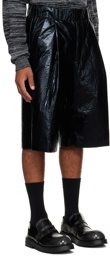 Dries Van Noten Black Crinkled Shorts