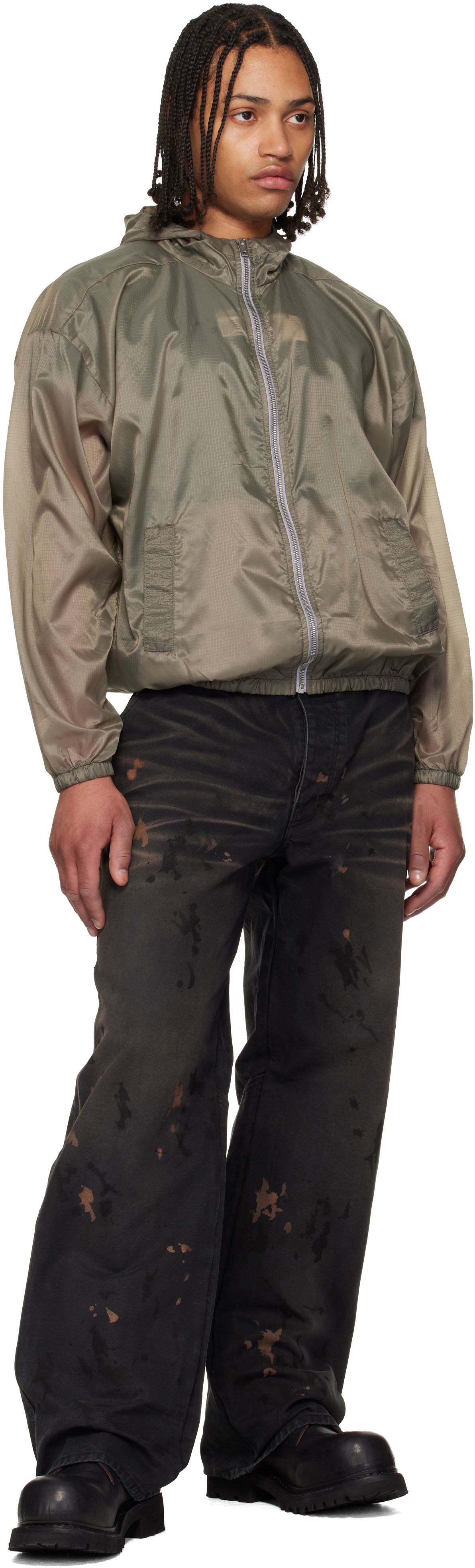 ALEXANDER DIGENOVA Khaki Taped Seam Rain Jacket