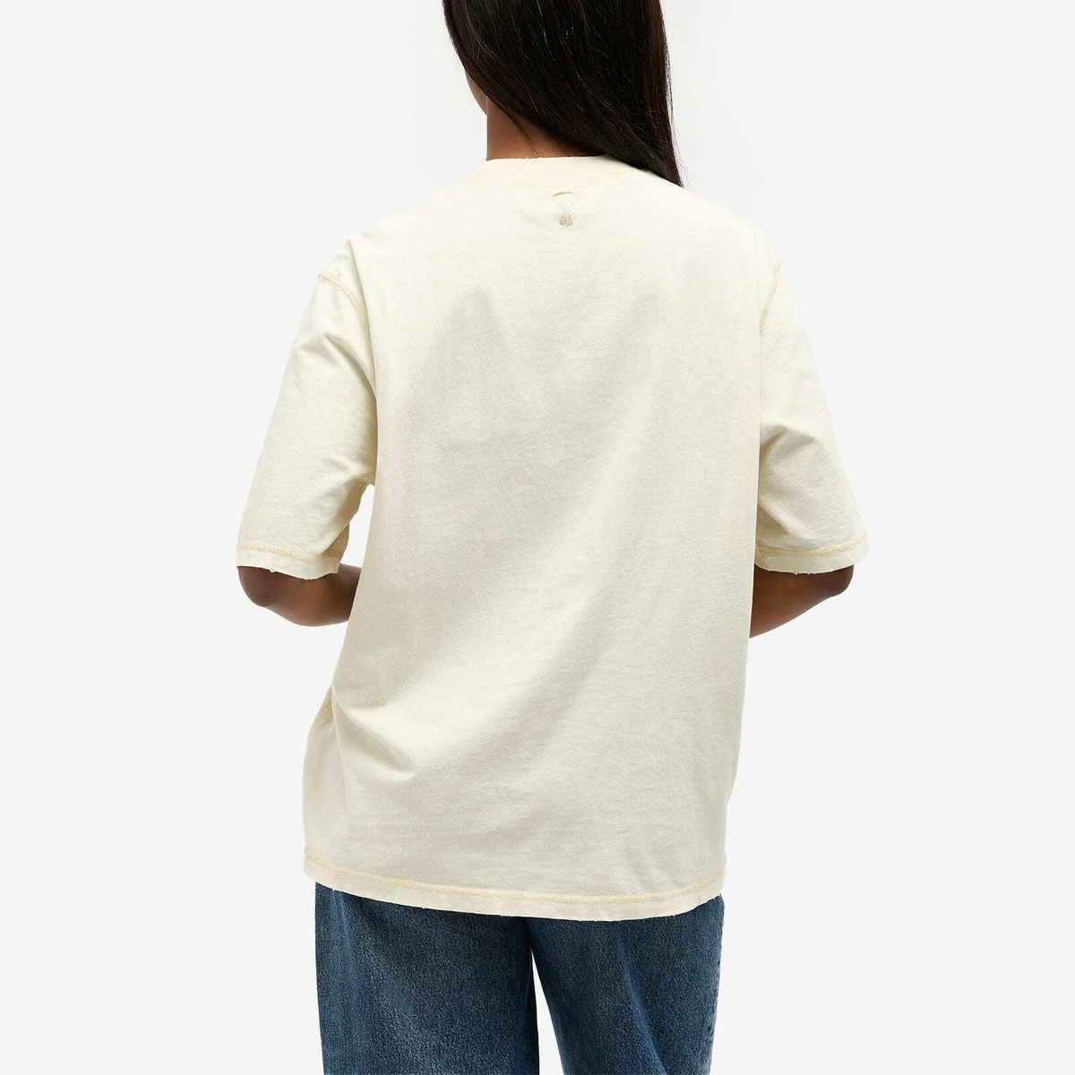 AMI Paris Women's AMI Fade Out Logo T-Shirt in Ivory AMI