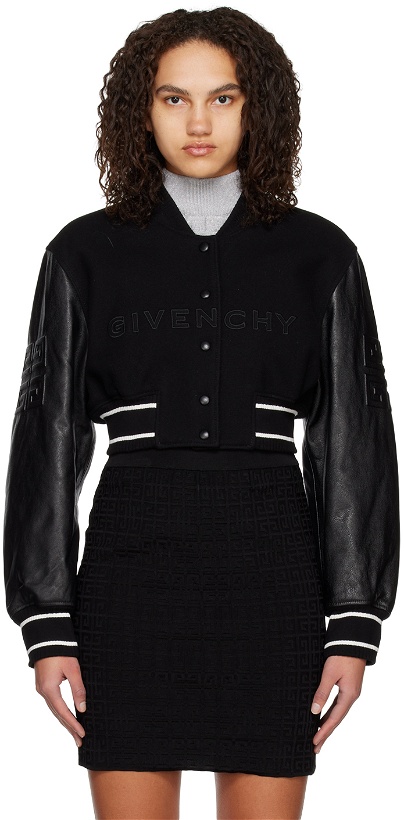 Photo: Givenchy Black 4G Varsity Bomber Jacket