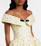 Shushu/Tong Floral off-shoulder cotton and silk corset dress