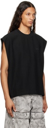 Alexander Wang Black Puff Logo Muscle Tank Top