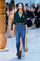 Chloe - Denim midi skirt