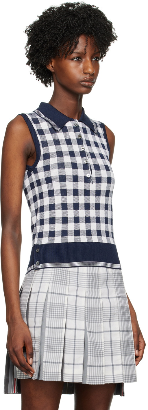 Thom Browne Madras Check Jacquard Polo 600027990gry main image 1