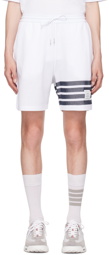 Thom Browne White 4-Bar Shorts