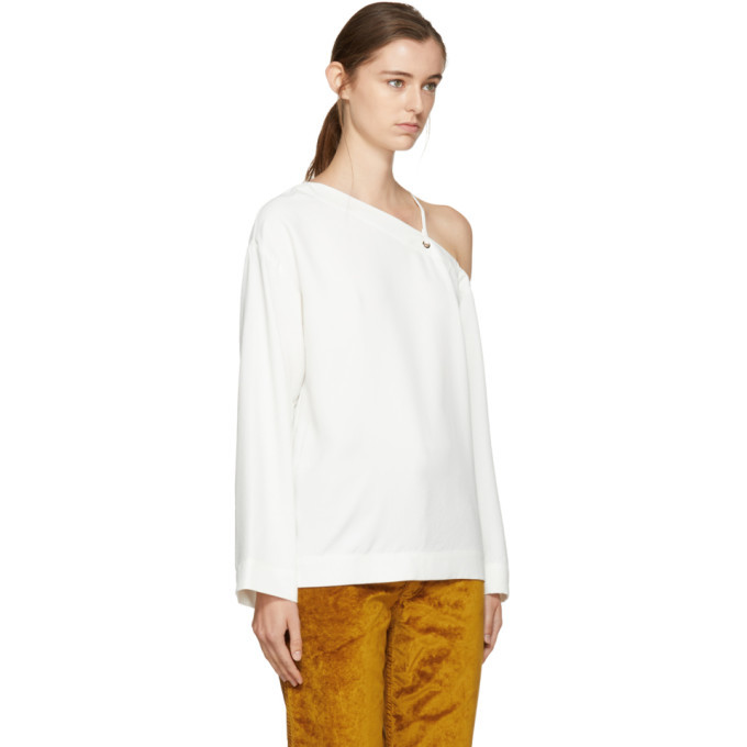 Nomia White Single-Shoulder Blouse