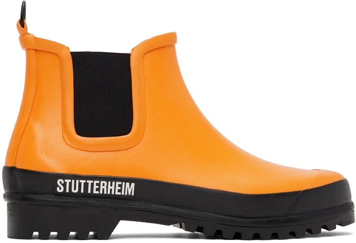 Photo: Stutterheim Orange Novesta Edition Rainwalker Chelsea Boots