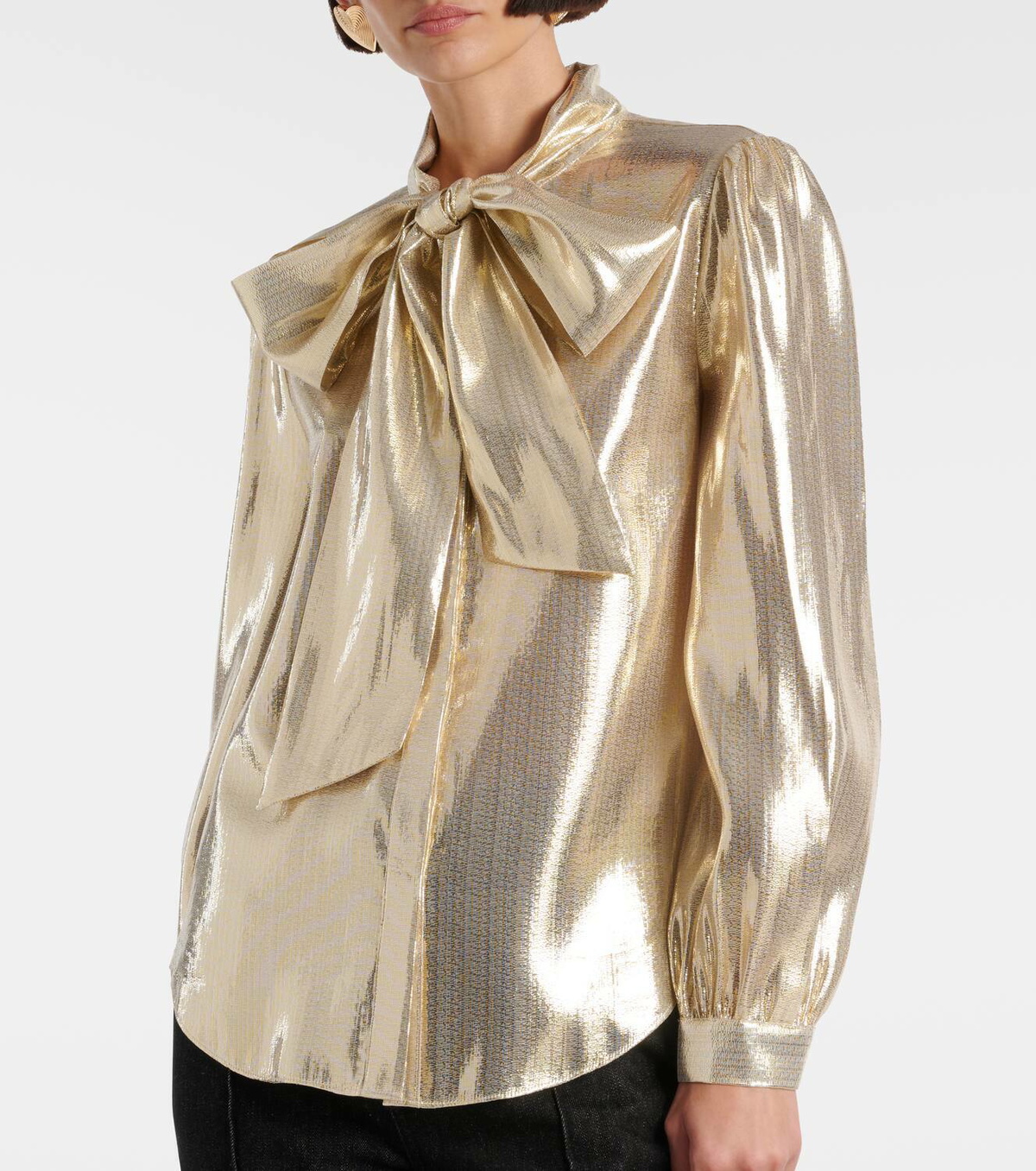 Self-Portrait Gray Viscose Shirt