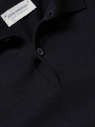 John Smedley - Payton Slim-Fit Wool and Cotton-Blend Polo Shirt - Blue