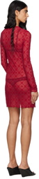 Marine Serre Red Moonogram Mesh Flock Minidress