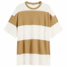 YMC Men's Triple T Shirt in Taupe/Off White