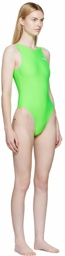 GANNI Green Sporty One-Piece Swimsuit