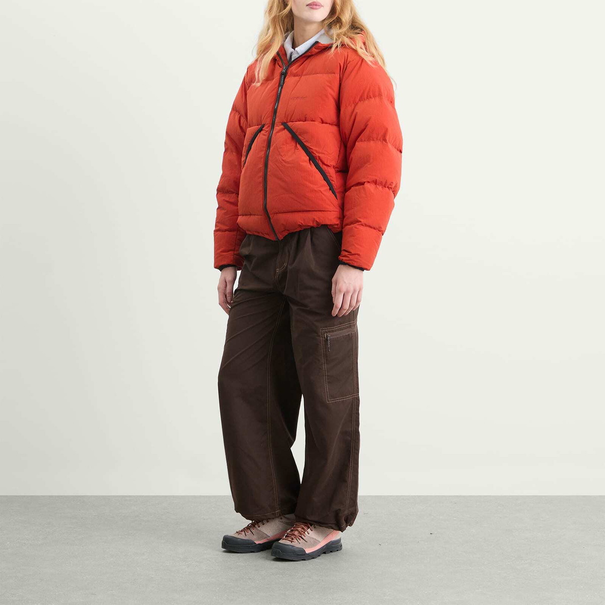 Gramicci Women's Down Puffer Coat in Burnt Red