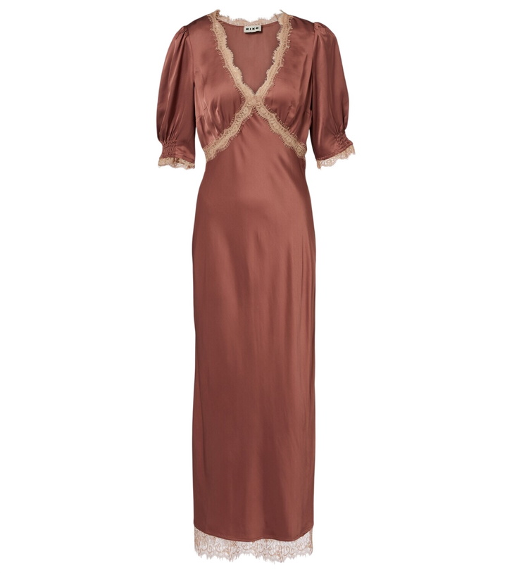 green emerald velvet dress Rosanna Pink Floral Embroidered Maxi Dress – Frock and Frill main image 0