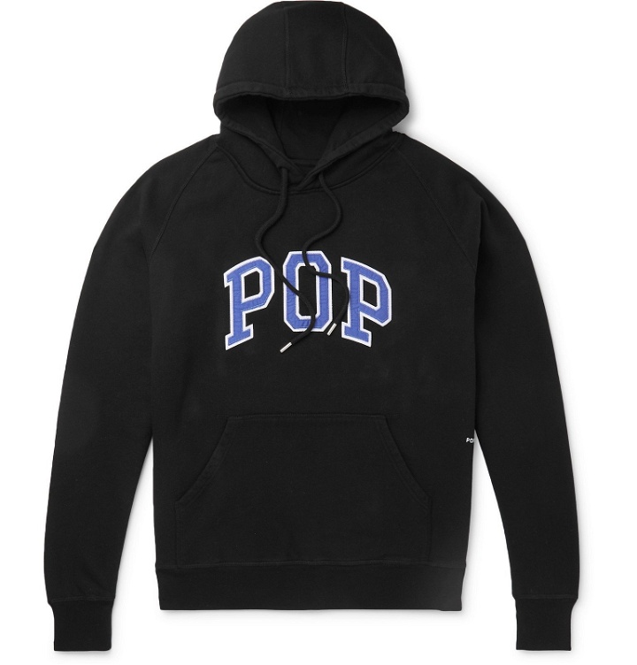 Photo: Pop Trading Company - Logo-Appliquéd Fleece-Back Cotton-Jersey Hoodie - Black