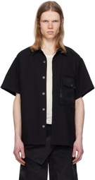 JiyongKim Black Sun-Bleached Patch Pocket Shirt