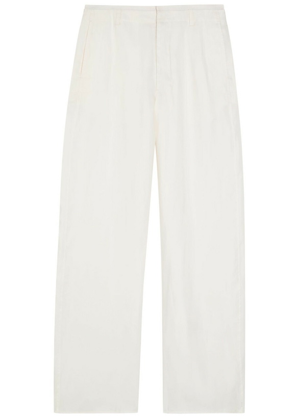 Photo: Lemaire Creased Satin Trousers Off White