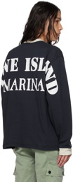 Stone Island Navy Back Print Long Sleeve T-Shirt