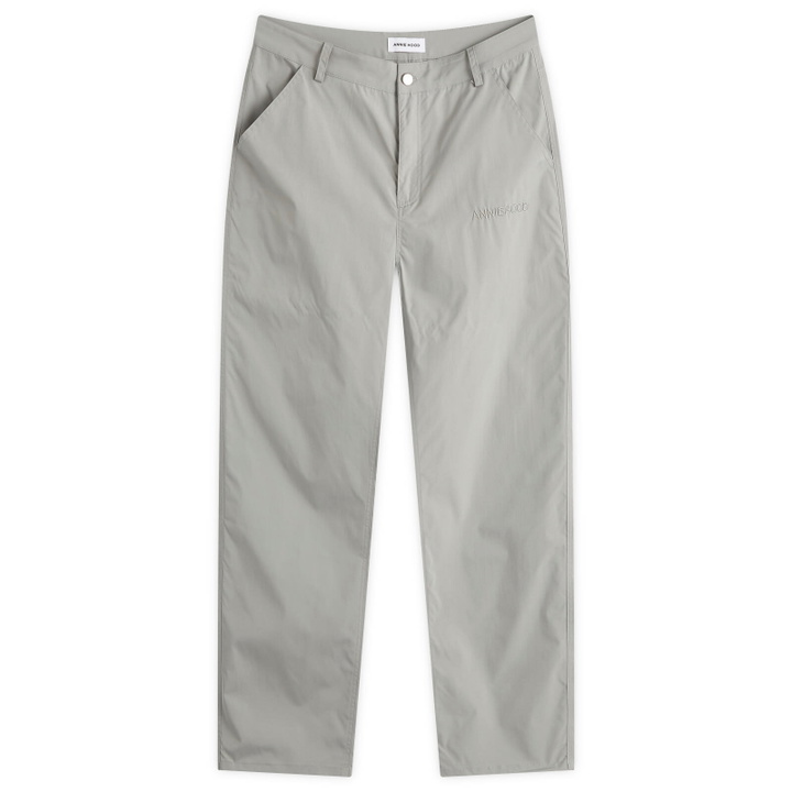 Photo: ANNIE HOOD Men's Nylon Track Pant in Silver