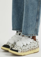 Lanvin Curb Panelled Stud Mesh Sneakers White 38 (IT38 / UK5), Lanvin Trainers, Leather