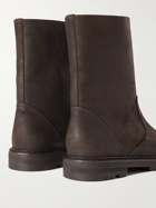 Manolo Blahnik - Mosoto Waxed-Suede Boots - Brown