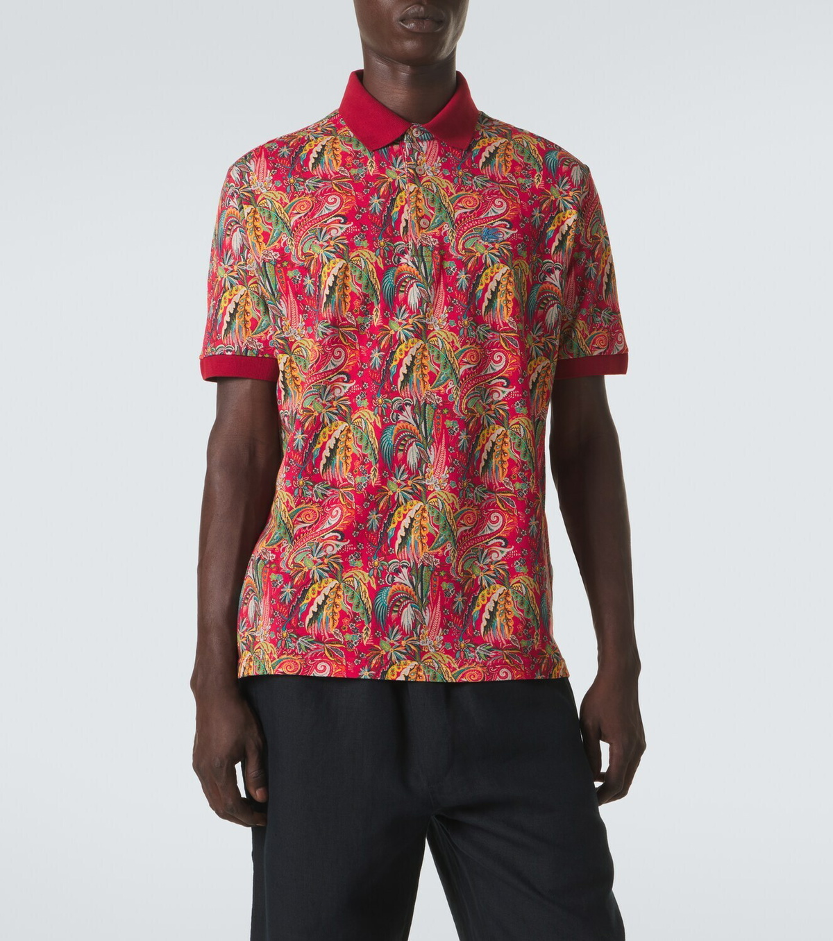 Etro Paisley cotton piqué polo shirt