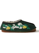 UGG Australia - Denim Tears Tasman Shearling-Lined Beaded Suede Slippers - Brown