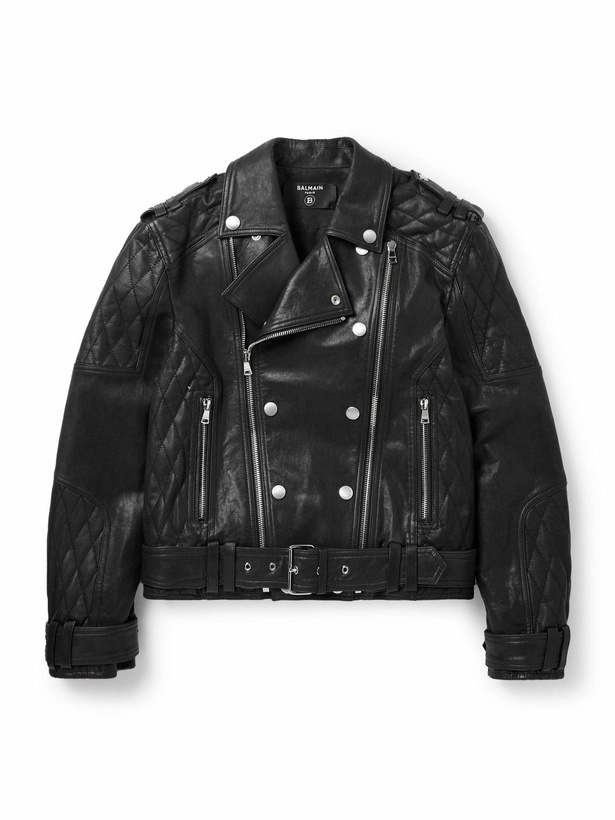 Photo: Balmain - Quilted Leather Jacket - Black