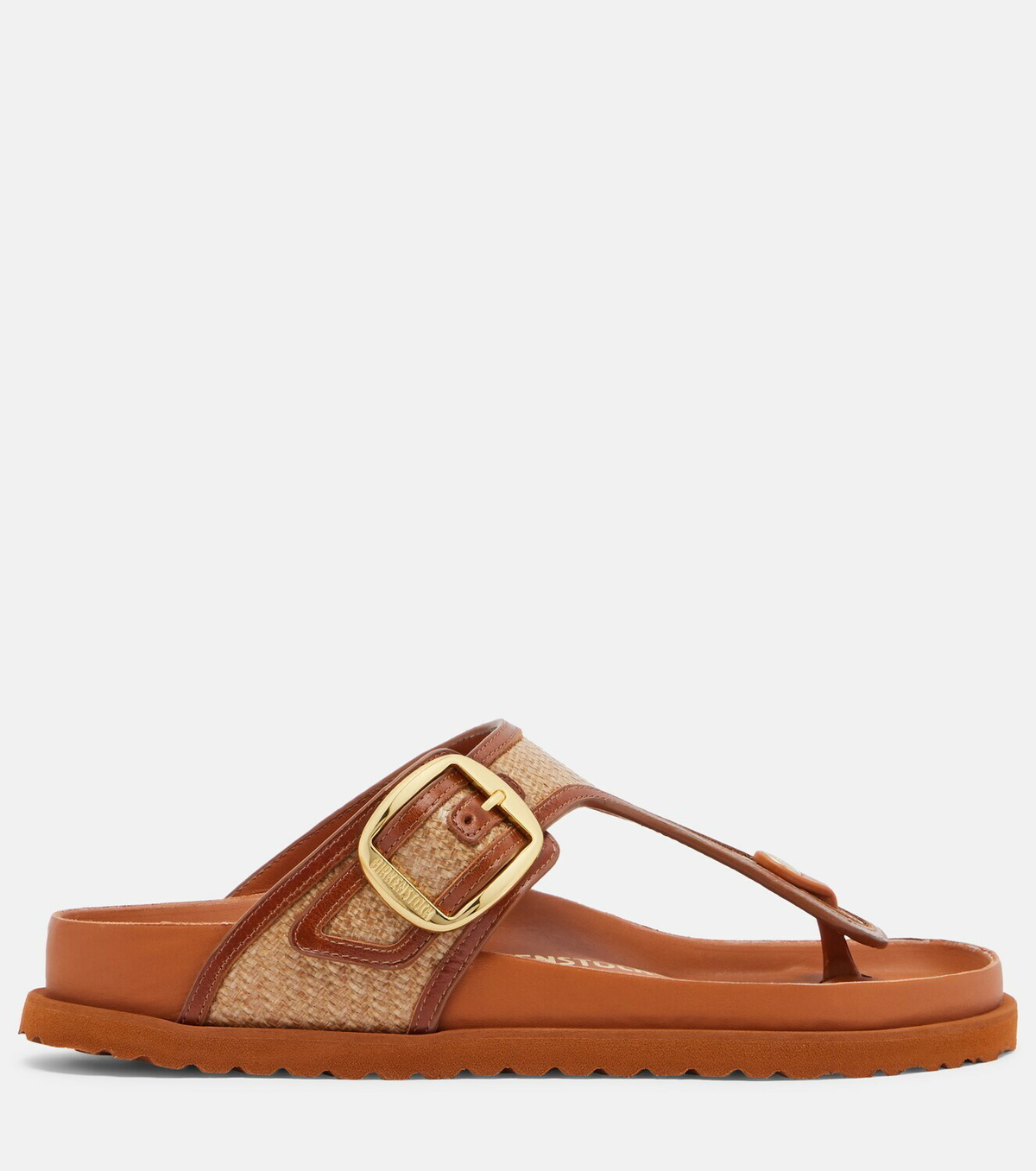 Birkenstock 1774 Gizeh leather-trimmed woven thong sandals