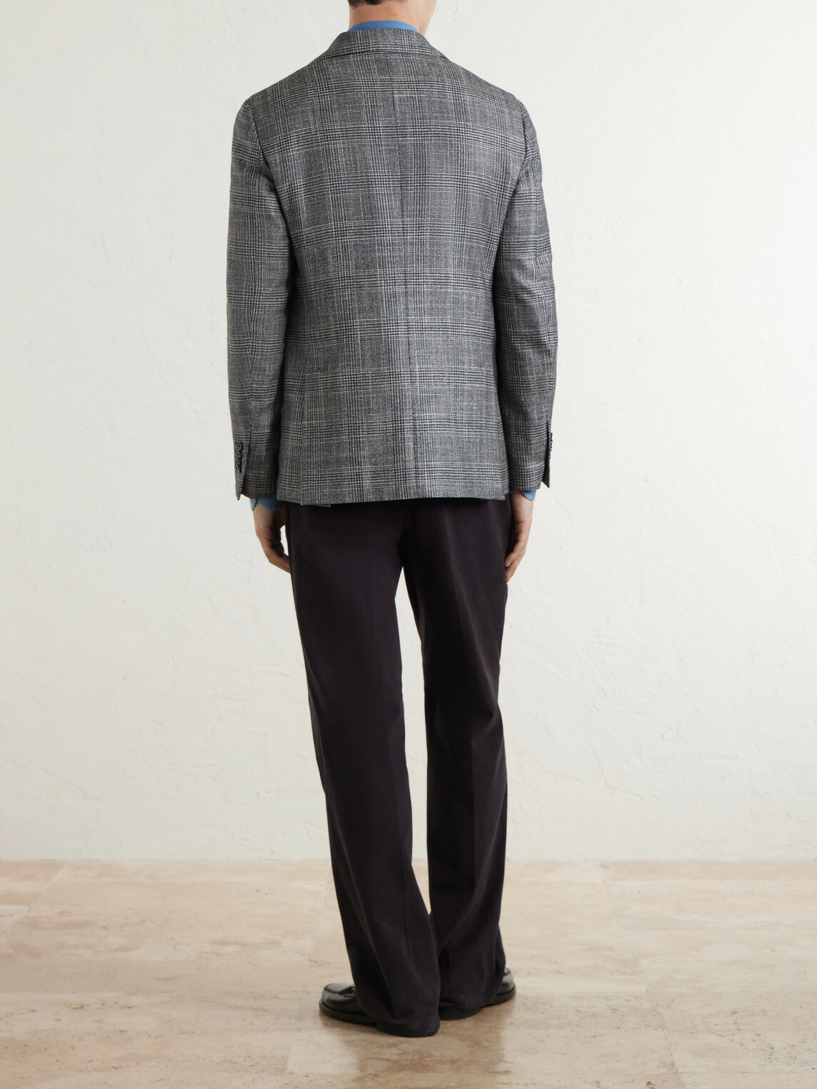 Lardini - Prince Of Wales Checked Wool, Silk and Cashmere-Blend Blazer - Gray