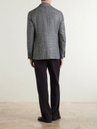 Lardini - Prince Of Wales Checked Wool, Silk and Cashmere-Blend Blazer - Gray