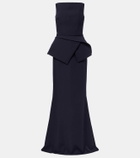 Safiyaa Belted crêpe gown