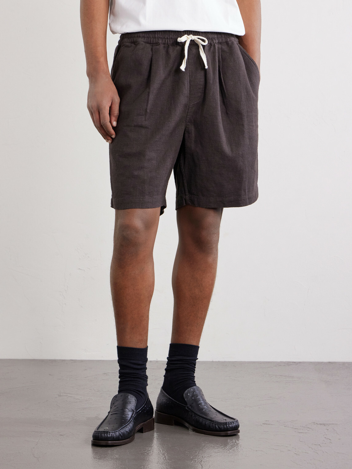 3sixteen - Straight-Leg Linen Drawstring Shorts - Brown