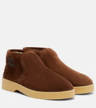 Miu Miu Logo shearling-lined suede ankle boots