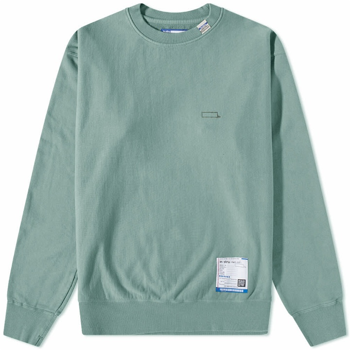 Photo: Instru(men-tal) by Mihara Men's Instrumental by Mihara Embroidered Crew Sweat in Green