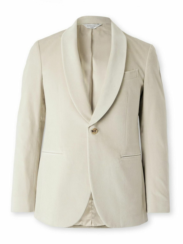 Photo: Boglioli - Slim-Fit Shawl-Collar Cotton-Blend Velvet Tuxedo Jacket - Neutrals