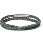 Tod's - Woven Leather and Silver-Tone Wrap Bracelet - Green
