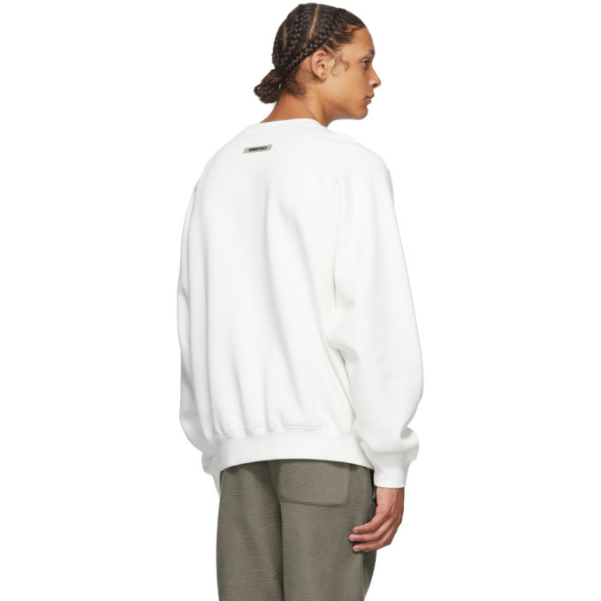 スウェット Essentials White Crew Neck Sweatshirt Essentials White Crewneck Pullover Sweatshirt Essentials