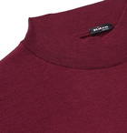 Kiton - Cashmere and Silk-Blend Mock Neck Sweater - Burgundy